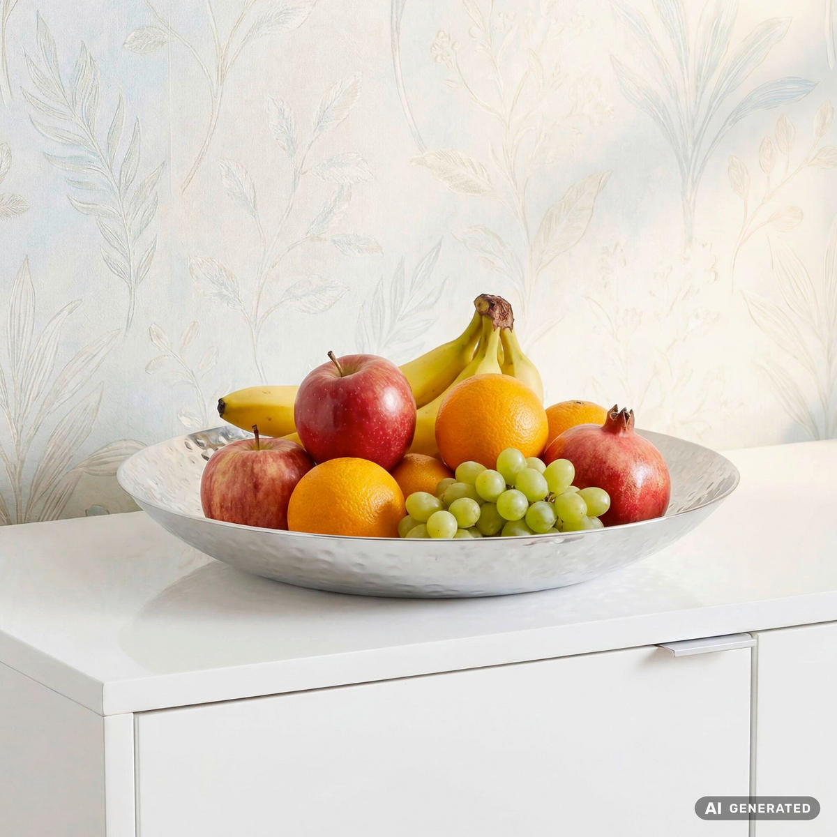 OBSTSCHALE  - Silberfarben, Design, Metall (36/7/36cm) - Livetastic