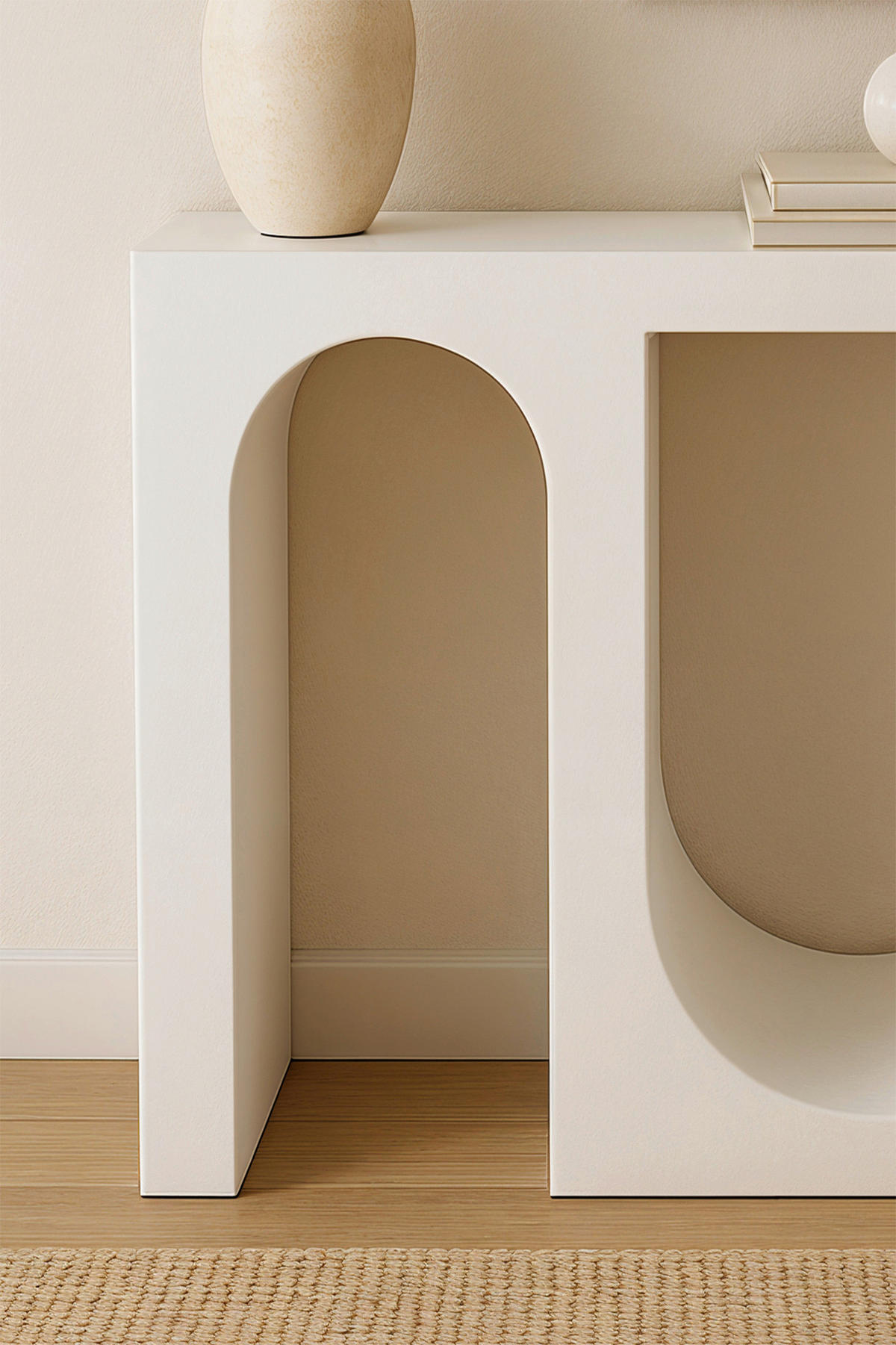 KONSOLENTISCH Weiß  - Weiß, Design, Holzwerkstoff/Stein (78/80/33cm) - MID.YOU