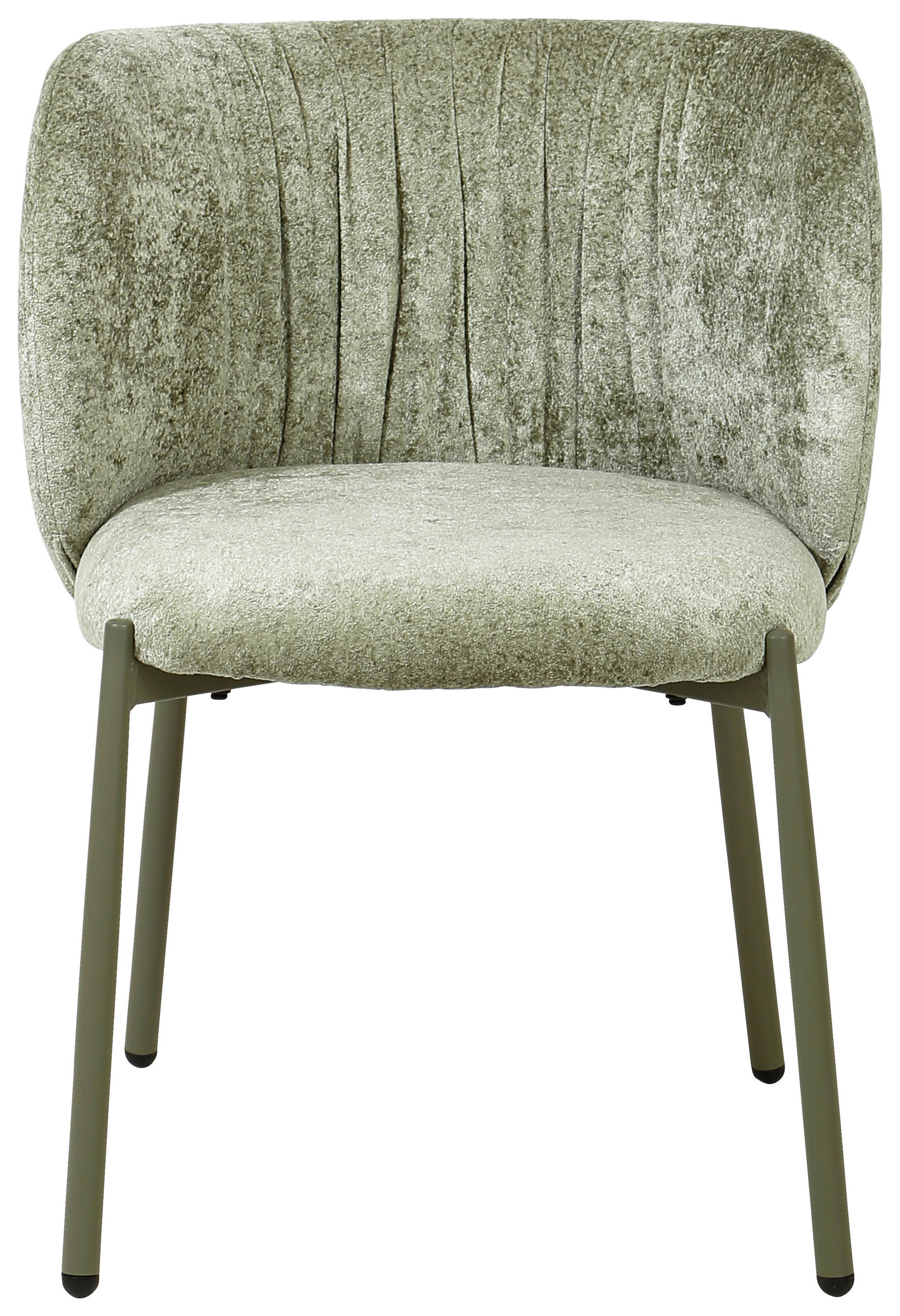 STUHL Chenille Grün  - Grün, Design, Textil/Metall (56,5/77/57cm) - Stylife