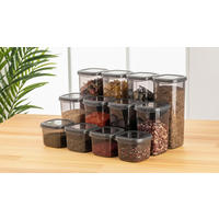 VORRATSDOSENSET 24-teilig  - Transparent/Anthrazit, Basics, Kunststoff (10/10/9,5cm) - P & B