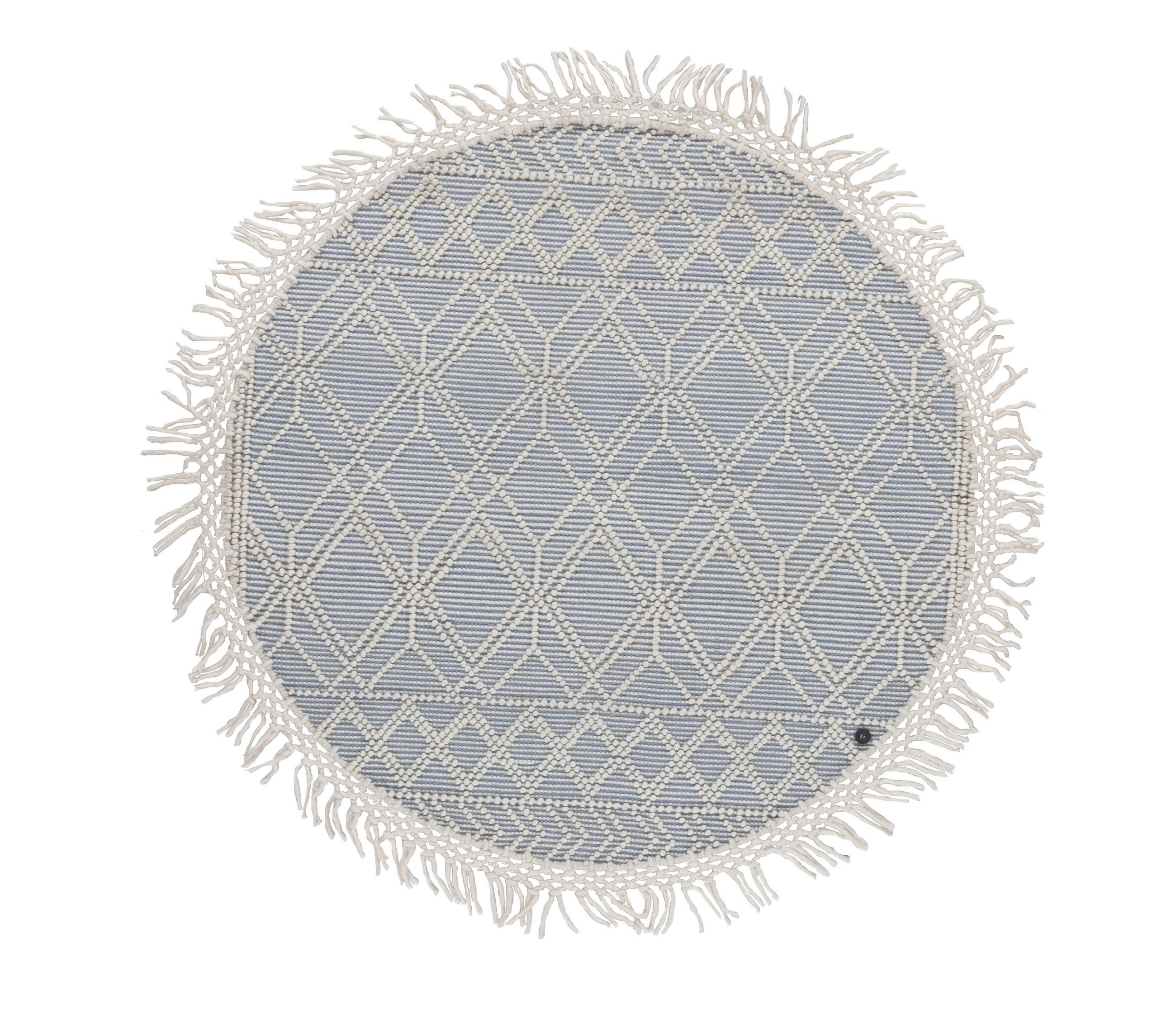 HANDWEBTEPPICH 140/140 cm Colored macrame four Creme, Pastellblau  - Pastellblau/Creme, KONVENTIONELL, Textil (140/140cm) - Tom Tailor