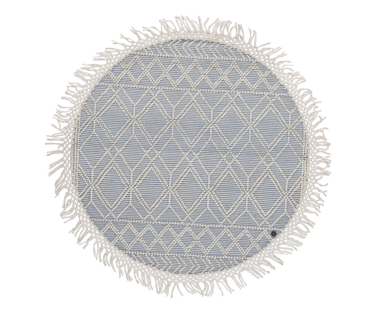 HANDWEBTEPPICH 140/140 cm Colored macrame four Creme, Pastellblau  - Pastellblau/Creme, KONVENTIONELL, Textil (140/140cm) - Tom Tailor