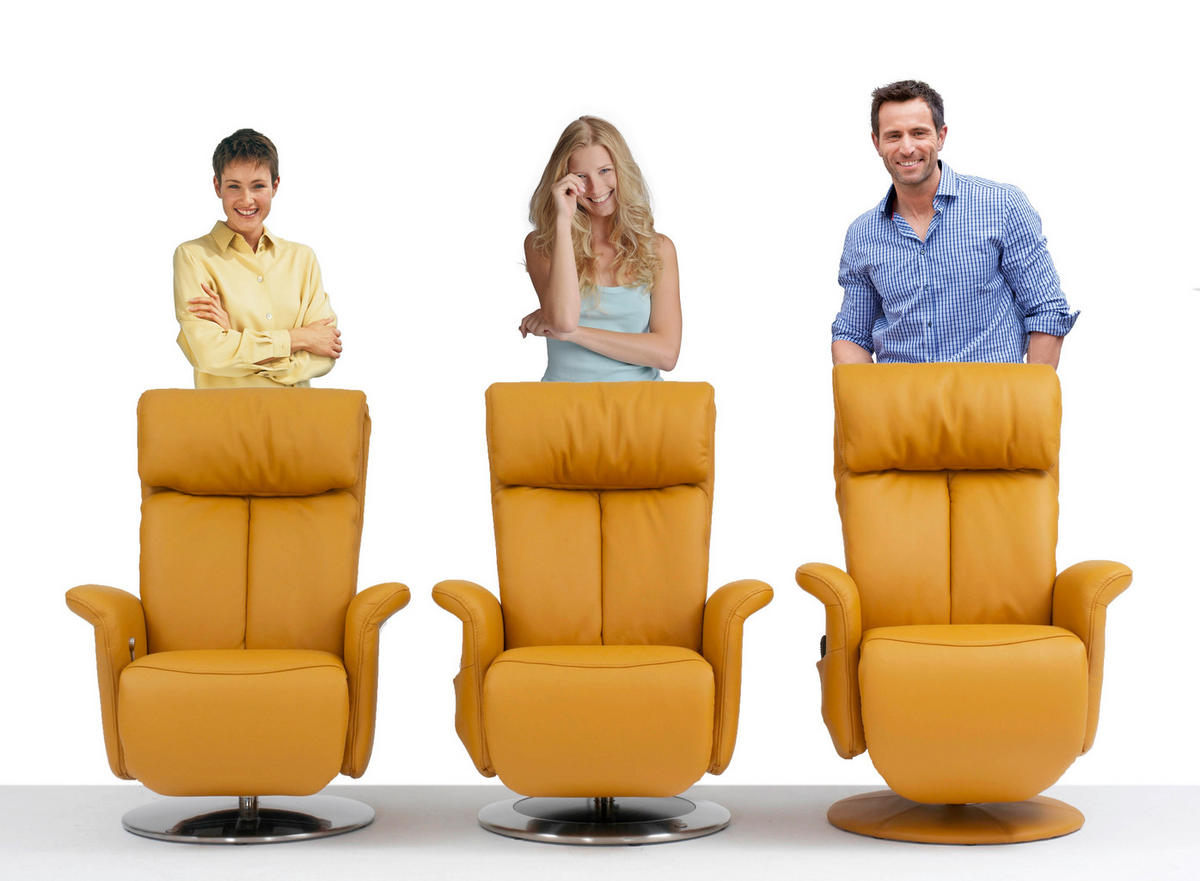 RELAXSESSEL in Leder Braun  - Edelstahlfarben/Braun, Design, Leder (82/107/88cm) - Himolla