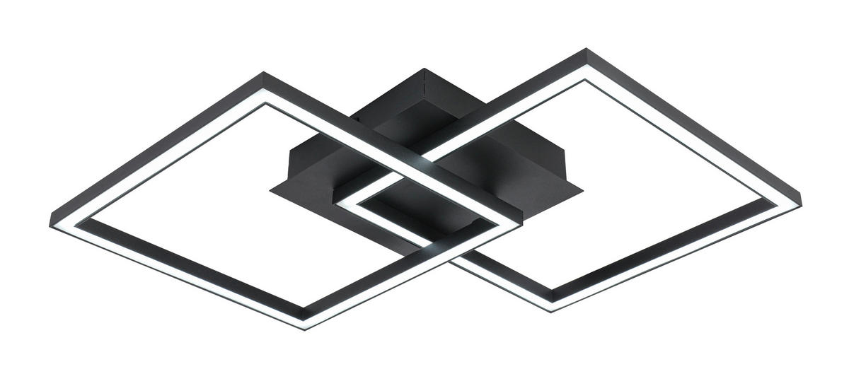 LED PLAFONJERA - bela/crna, Trendi, metal/plastika (53,2/33,4/7,5cm) - Boxxx