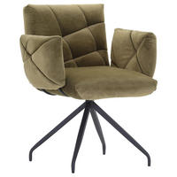 Scaun Cu Brațe din textil, negru, măsliniu - măsliniu/negru, Design, metal/textil (68/88/66cm) - Landscape