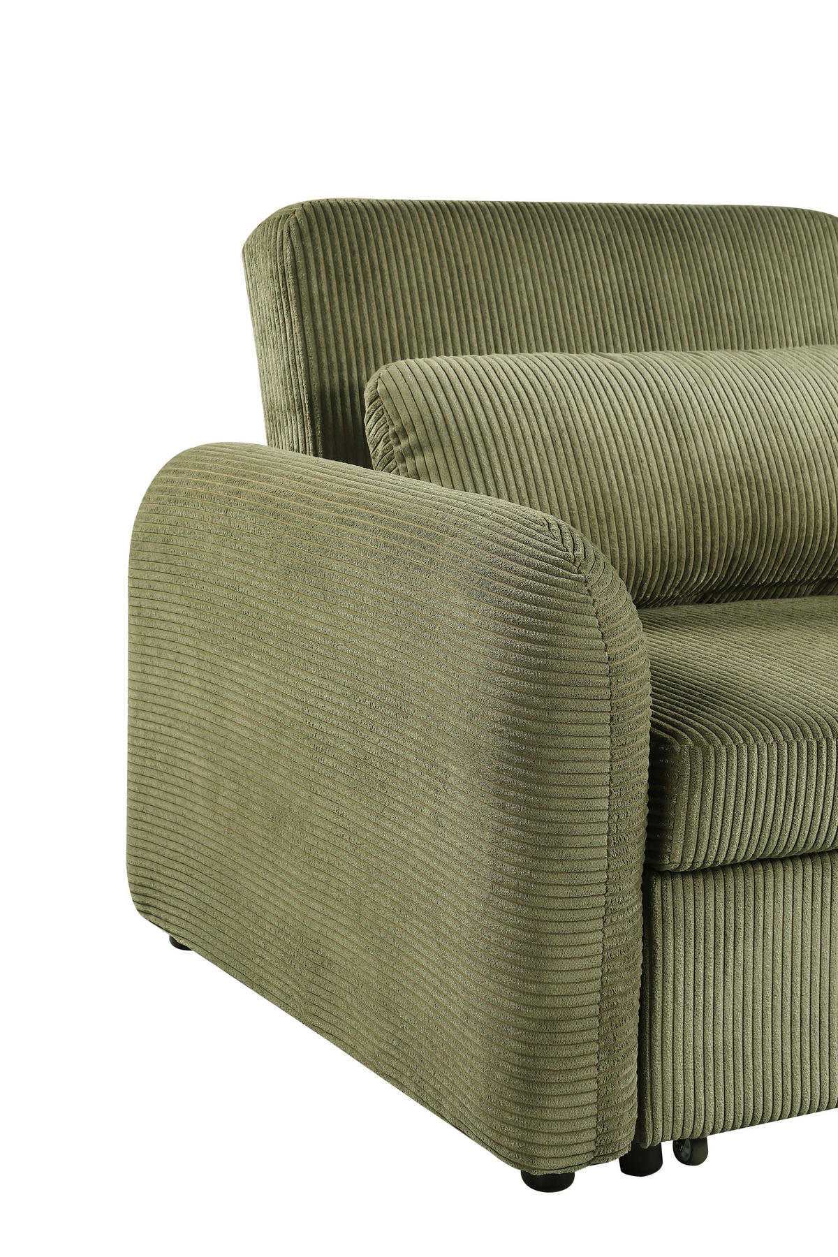SCHLAFSESSEL PIANA Cord Grün Liegefunktion  - Schwarz/Grün, Design, Kunststoff/Textil (108/86/90cm) - MID.YOU
