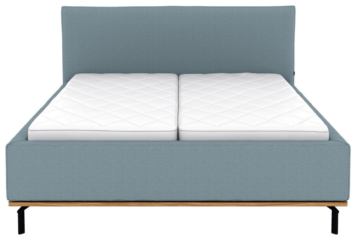 POLSTERBETT Matratze, Lattenrost, Bettkasten 180/200 cm  in Blau  - Blau/Graphitfarben, Design, Holz/Textil (180/200cm) - Musterring