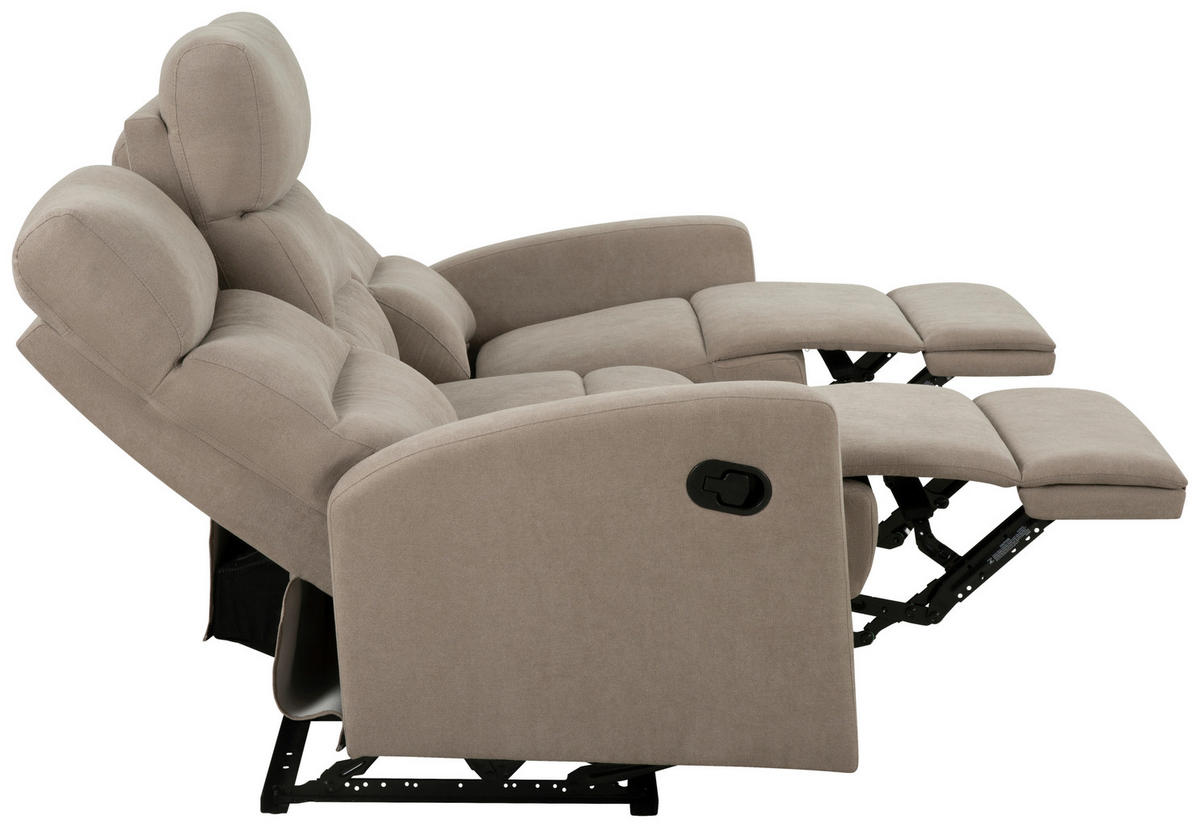 SITZGARNITUR Leinenoptik Taupe  - Taupe/Schwarz, KONVENTIONELL, Textil/Metall - P & B