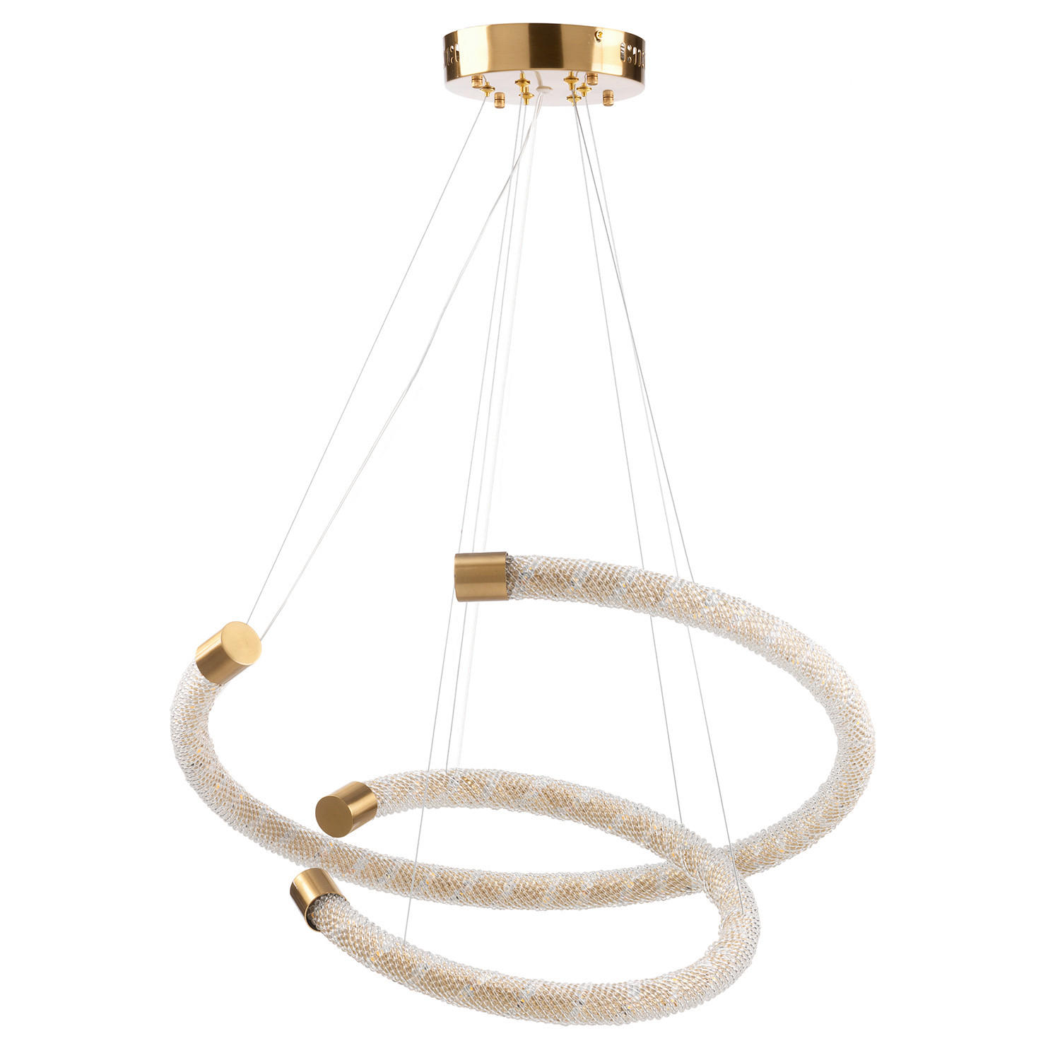 LED-HÄNGELEUCHTE CLOTILDE 60/60/110 cm   - Goldfarben, Design, Glas/Metall (60/60/110cm)