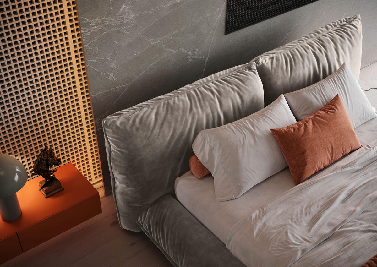 POLSTERBETT 200/200 cm,  in Dunkelbraun,  - Dunkelbraun/Schwarz, Design, Textil/Metall (200/200cm) - Belluti