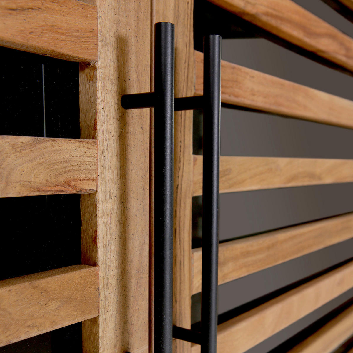 HIGHBOARD  in 120/180/43 cm  - Schwarz/Naturfarben, LIFESTYLE, Glas/Holz (120/180/43cm) - Landscape