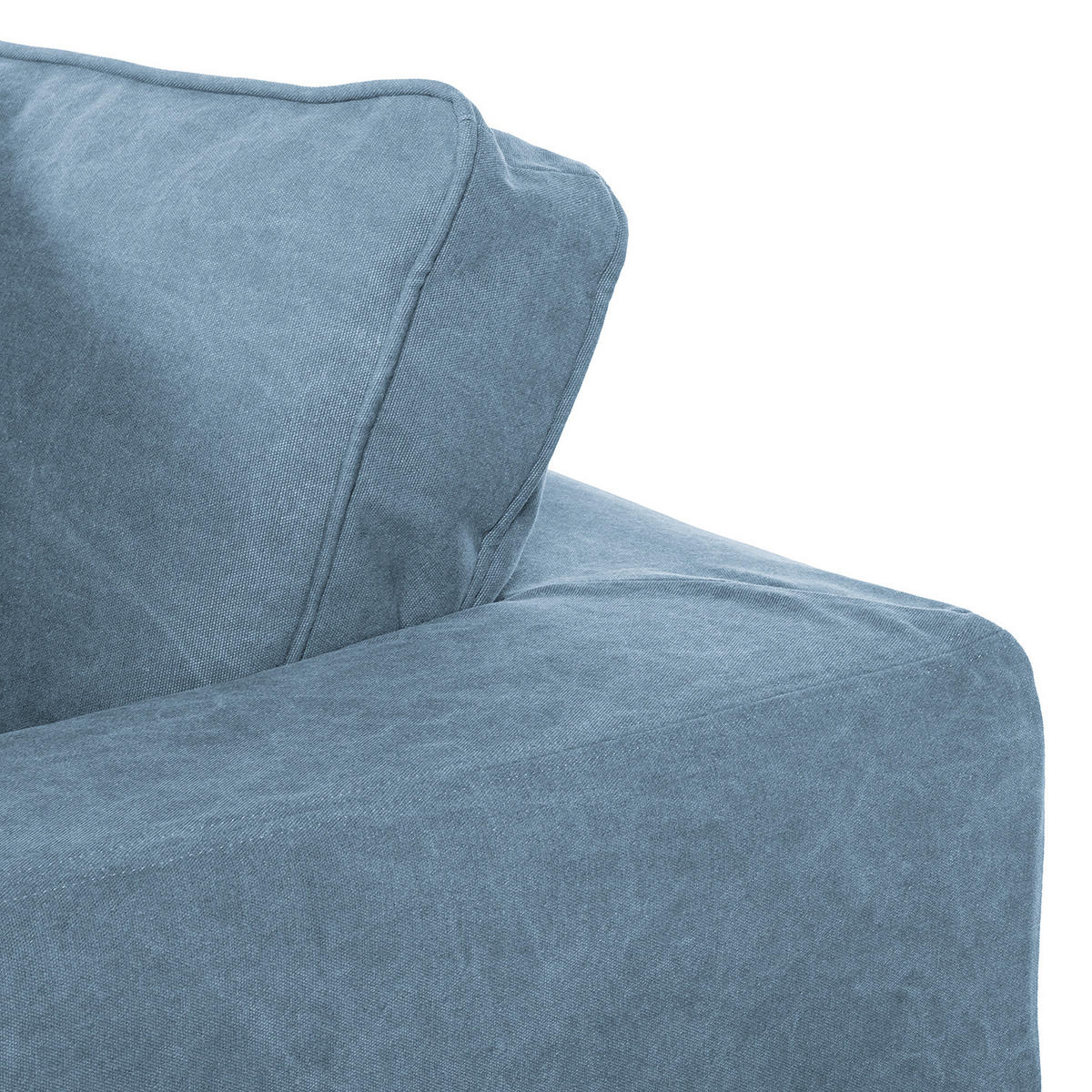 ECKSOFA Webstoff Blau  - Blau/Schwarz, Design, Kunststoff/Textil (222/238cm) - P & B
