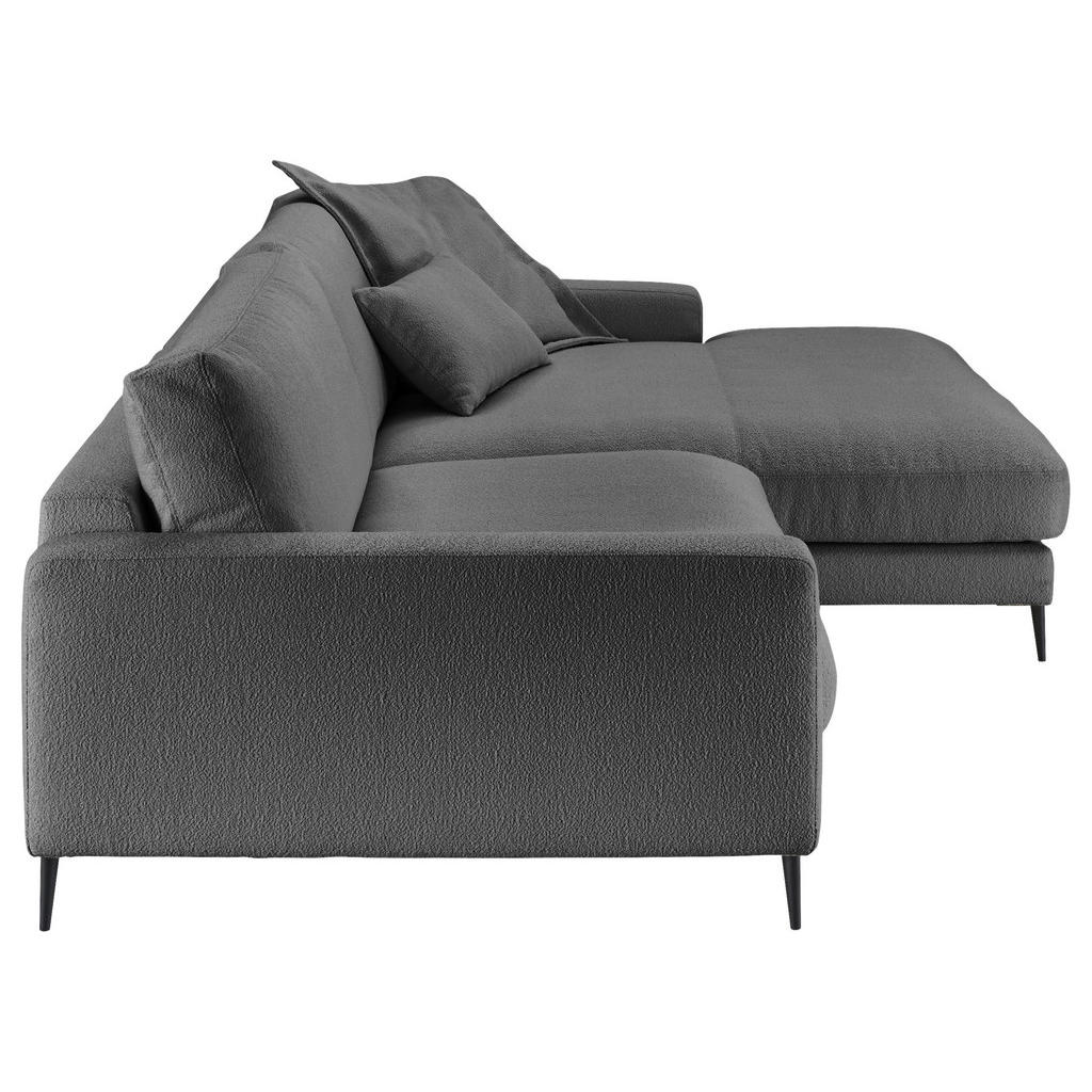 Thumbnail - Pure Home Lifestyle Ecksofa, Anthrazit, Textil, 4-Sitzer, Ottomane rechts, L-Form, 272x190 cm, Goldenes M, Dgm, Typenaus...