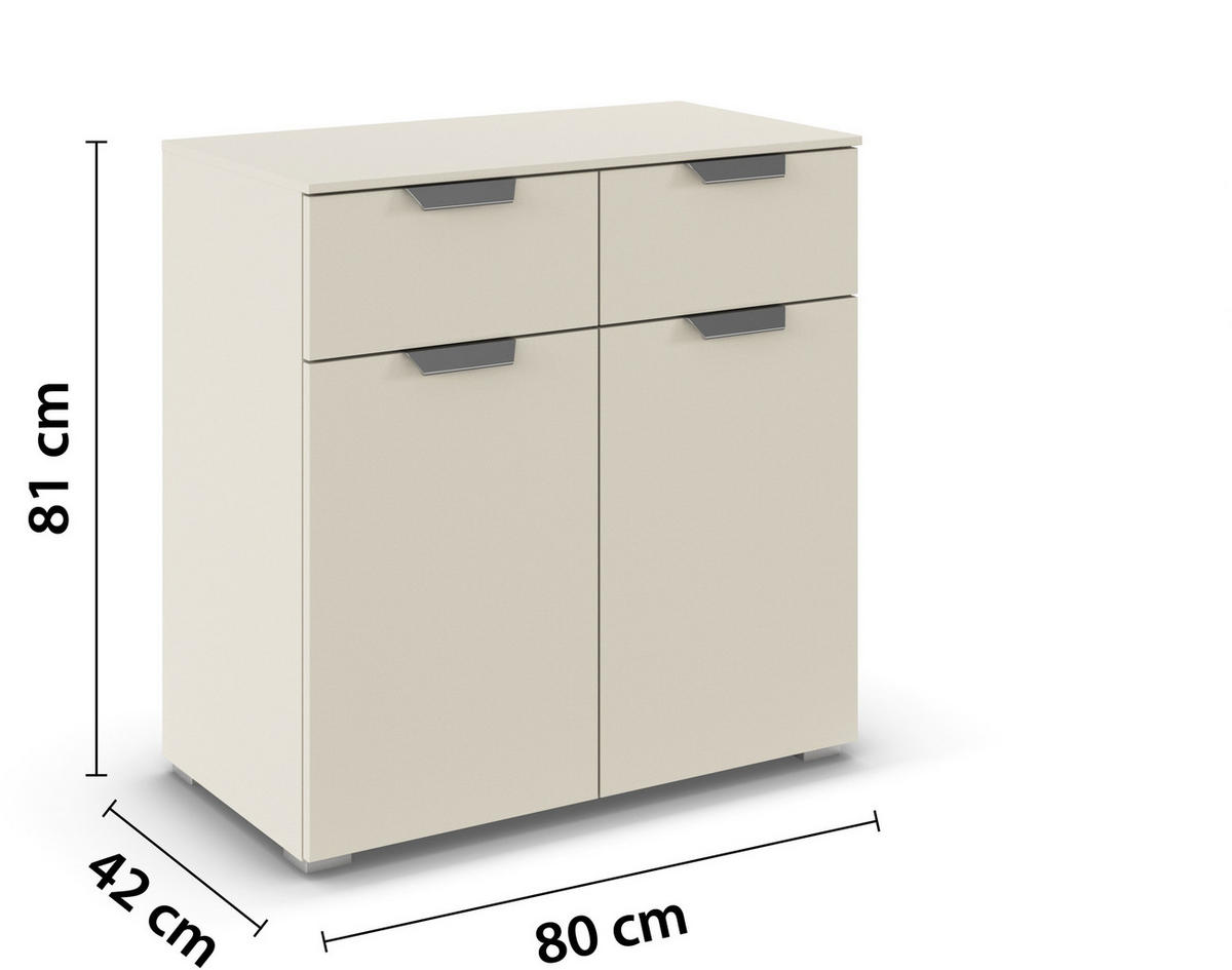KOMMODE  in 80/81/42 cm  - Chromfarben/Champagner, Design, Holzwerkstoff/Metall (80/81/42cm) - Carryhome