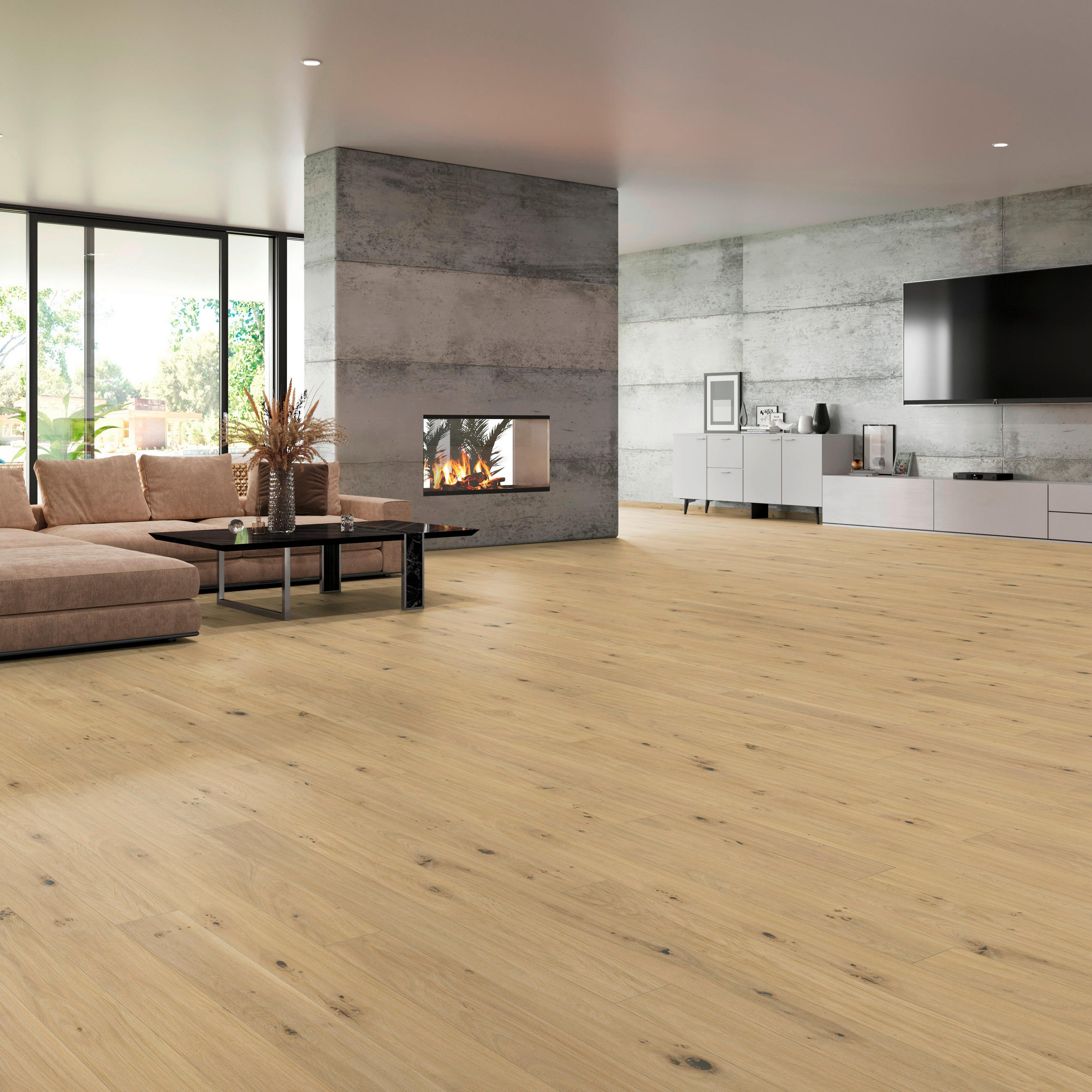 LANDHAUSDIELE Rustico Eiche Natur!Pur 100015501  per  m² - Design, Holz (220,5/17,6/1,3cm) - Tilo