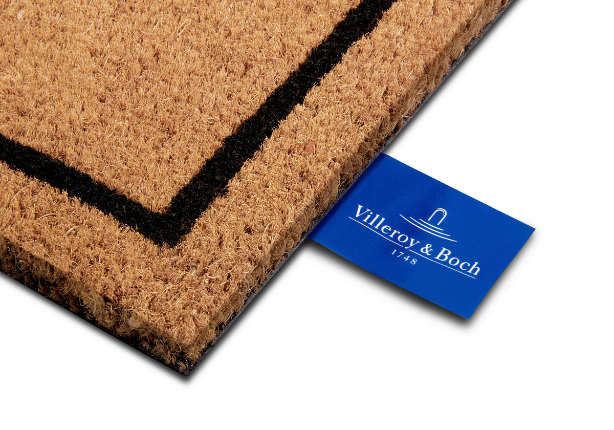 FUSSMATTE  50/80 cm  Schwarz, Hellbraun  Schriftzug  - Hellbraun/Schwarz, Basics, Kunststoff/Textil (50/80cm) - Villeroy & Boch