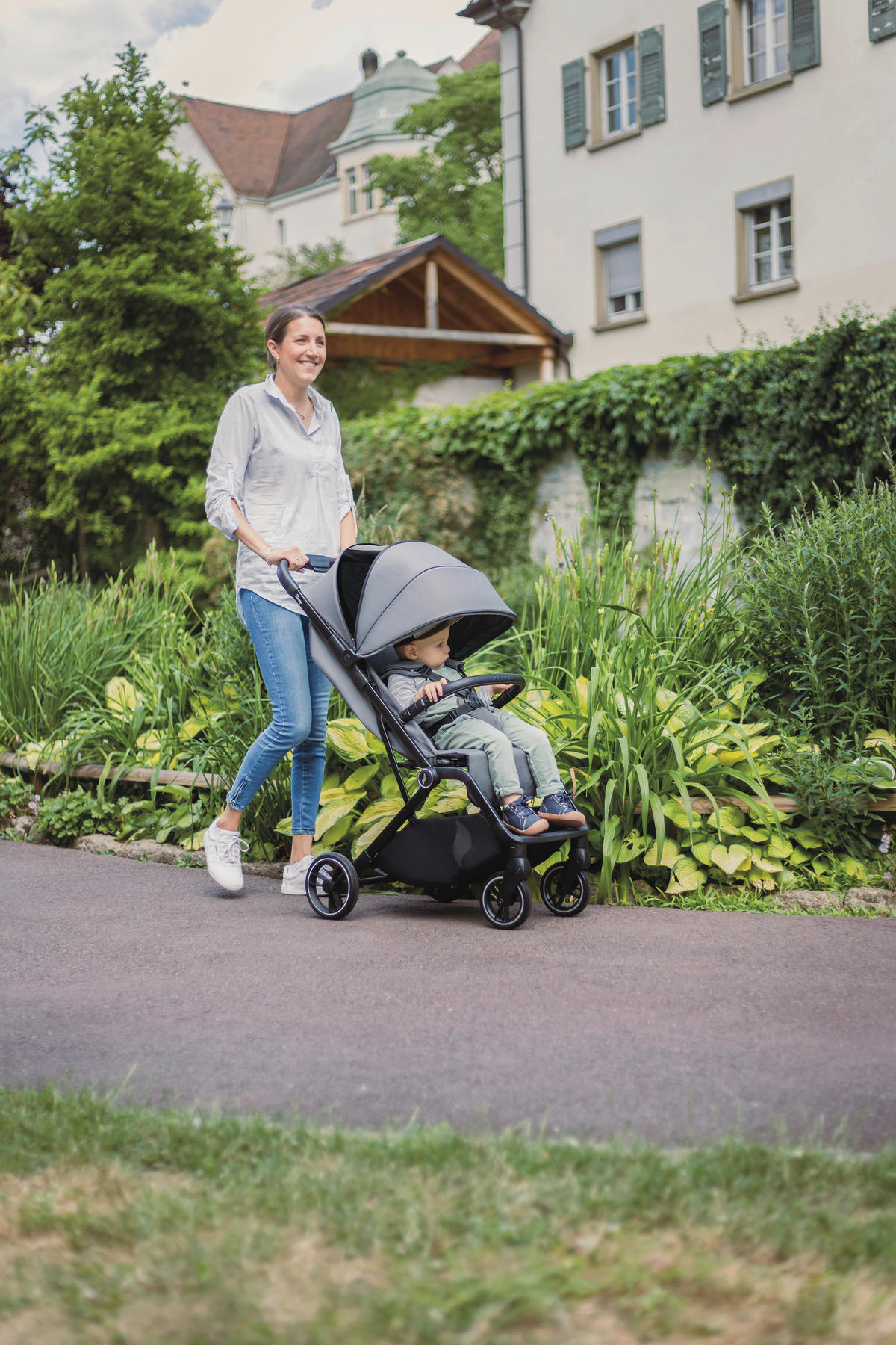 BUGGY Boogy 2 Stone  - Dunkelgrau/Schwarz, Basics, Textil/Metall (51/105/84,5cm) - Osann