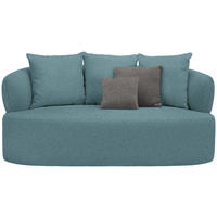 2-SITZER-SOFA in Plüsch Petrol  - Petrol/Schwarz, MODERN, Kunststoff/Textil (177/86/105cm) - Hom`in