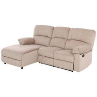 ECKSOFA Webstoff Beige  - Beige/Schwarz, Basics, Kunststoff/Textil (159/216cm) - P & B