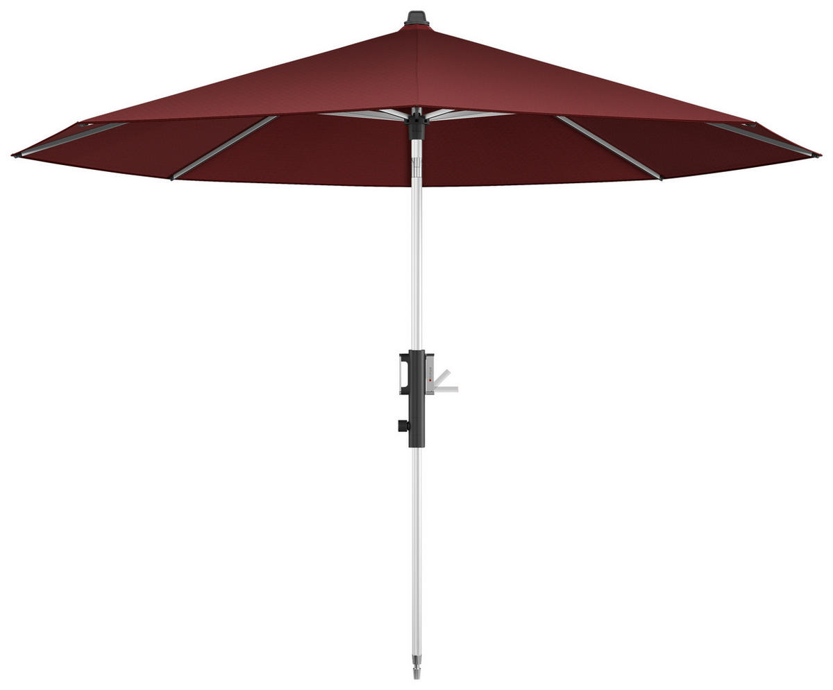SONNENSCHIRM 315 cm Bordeaux  - Bordeaux/Silberfarben, KONVENTIONELL, Textil/Metall (315/315cm) - KNIRPS