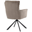 ARMLEHNSTUHL  Stoffauswahl, Sitzfläche 180° drehbar Cord  - Hellgrau/Schwarz, Design, Textil/Metall (62/95/67cm) - Novel
