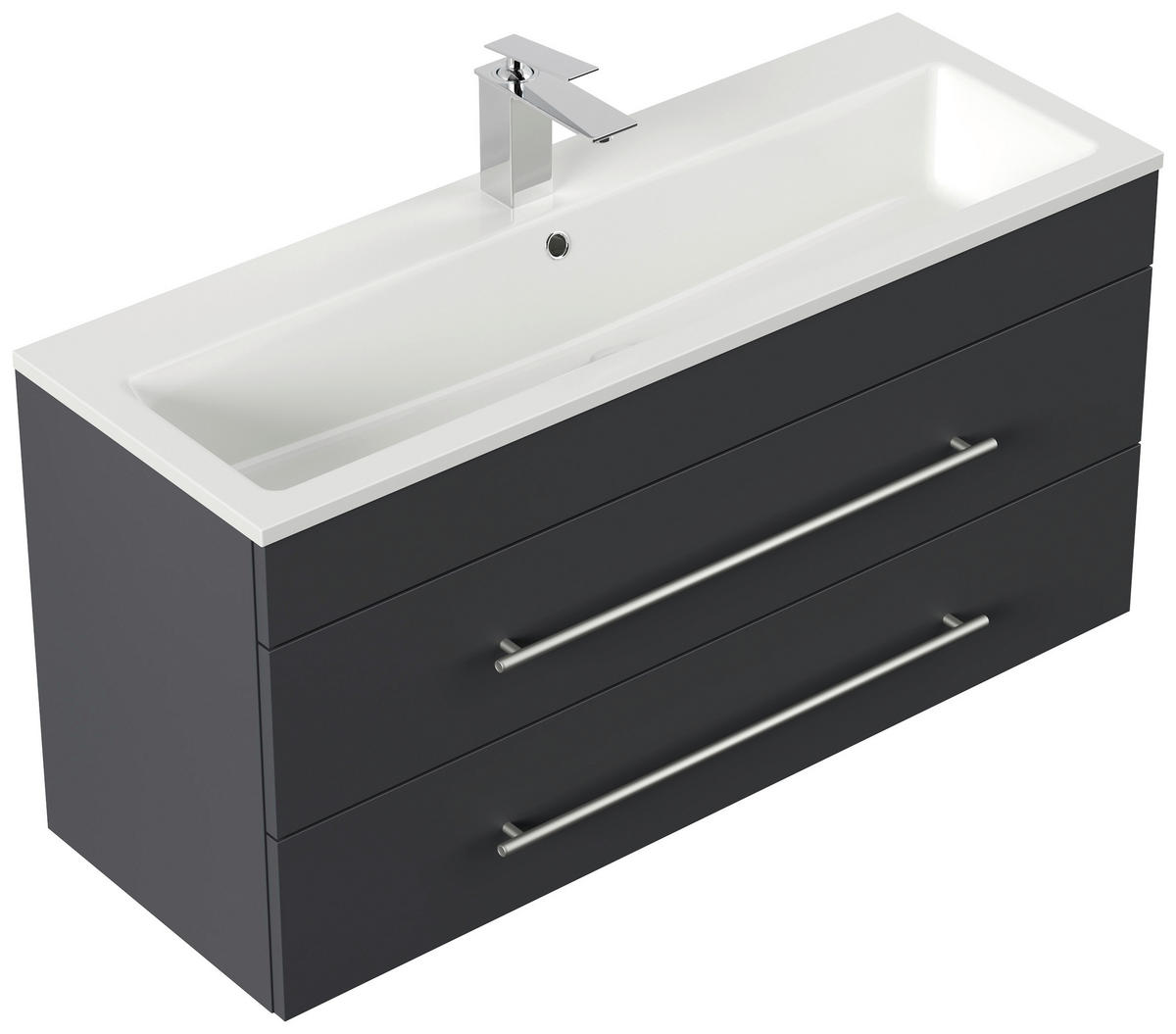 BADEZIMMER  in 100 cm  - Graphitfarben/Weiß, MODERN, Keramik/Holzwerkstoff (100cm) - MID.YOU