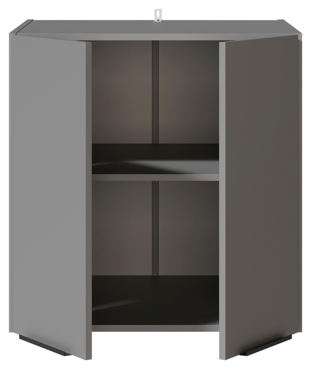 AUFSATZSCHRANK 70/70/68 cm   - Schwarz/Grau, Basics, Holzwerkstoff/Metall (70/70/68cm) - MID.YOU