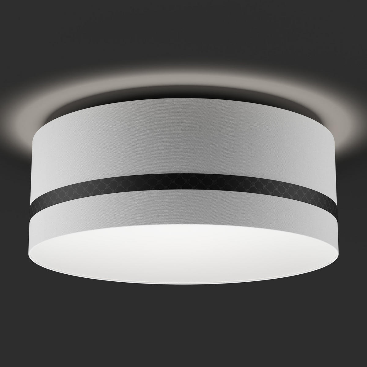 DECKENLEUCHTE ROUND LIGHTS 53/23 cm   - Schwarz/Weiß, LIFESTYLE, Textil/Metall (53/23cm) - Joop!