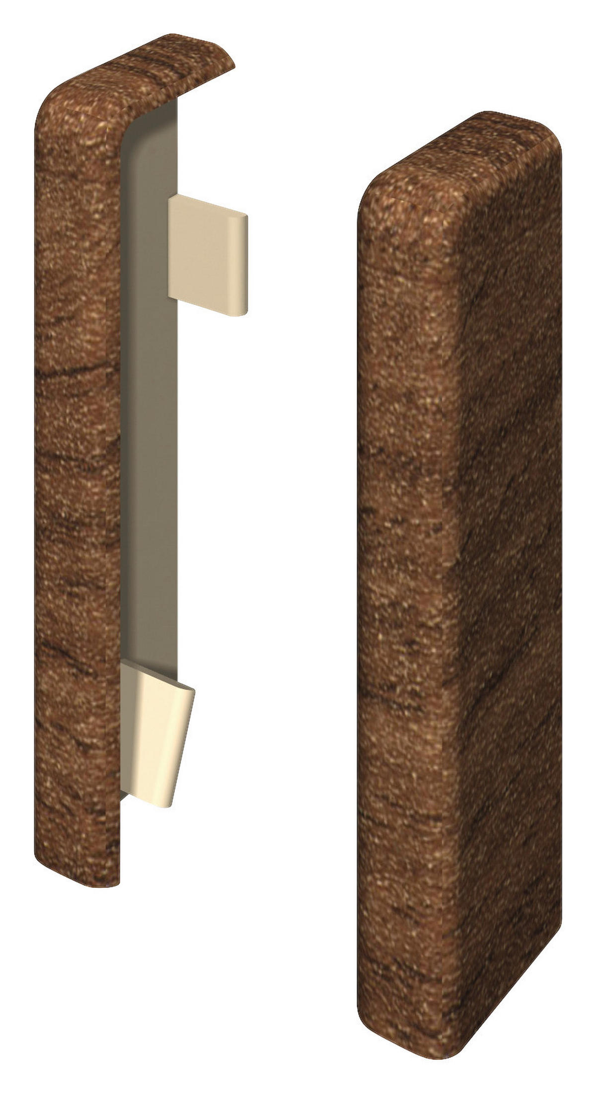 SOCKELLEISTENENDSTÜCK Braun, Nussbaumfarben  - Nussbaumfarben/Braun, Basics, Kunststoff (2.2/2.2/5.9cm) - Egger Holzwerkstoffe