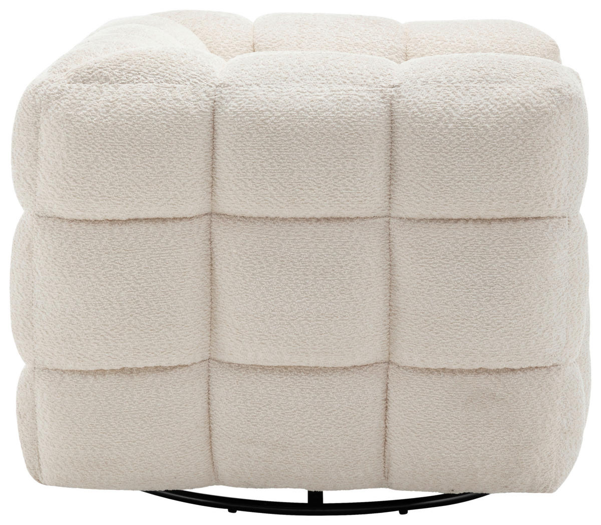 SESSEL in Bouclé Weiß  - Schwarz/Weiß, Design, Textil/Metall (94/83/71cm) - Livetastic