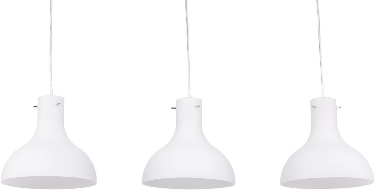 HÄNGLAMPA 95/25/150 cm  - vit, Trend, metall/glas (95/25/150cm) - Novel