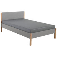 BETT STEN massiv 120/200 cm Grau, Eichefarben  - Blau/Eichefarben, Design, Textil (120/200cm) - Paidi