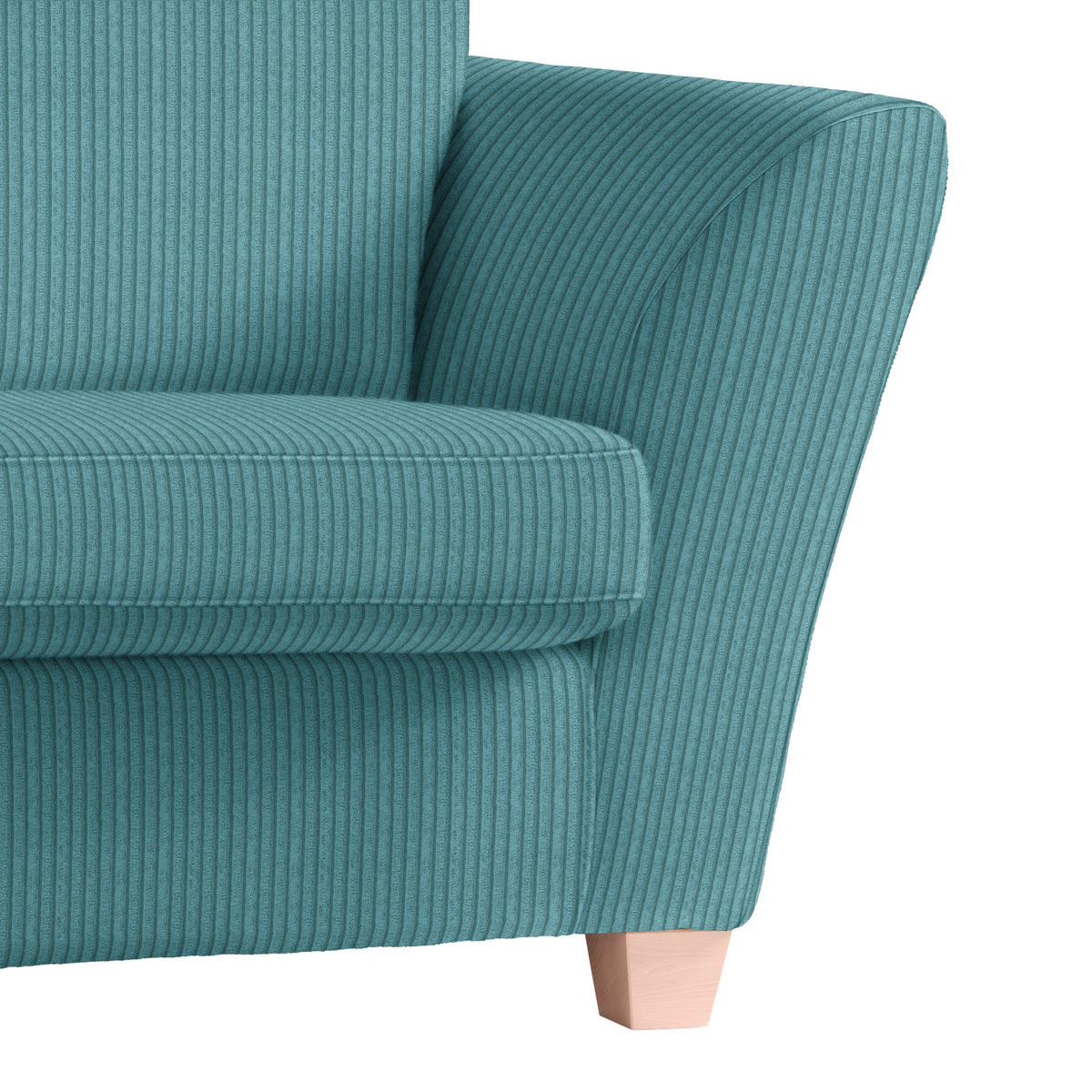 3-SITS SOFFA i manchester petrol  - petrol/naturfärgad, trä/textil (216/70-85/95cm) - MID.YOU