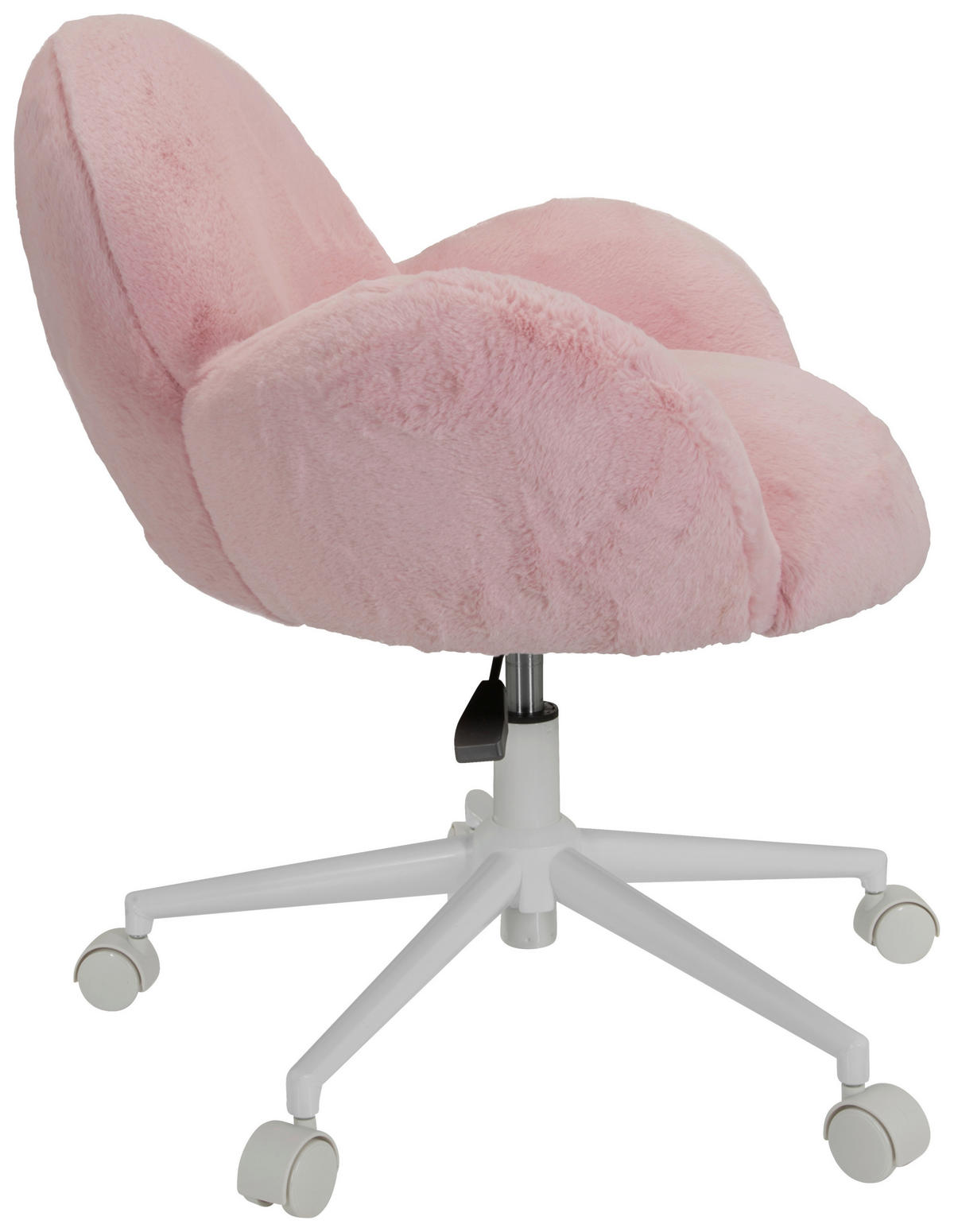 SNURRSTOL FÖR UNGDOMAR  i plysch rosa  - vit/rosa, Modern, metall/textil (65/79/64cm) - MID.YOU