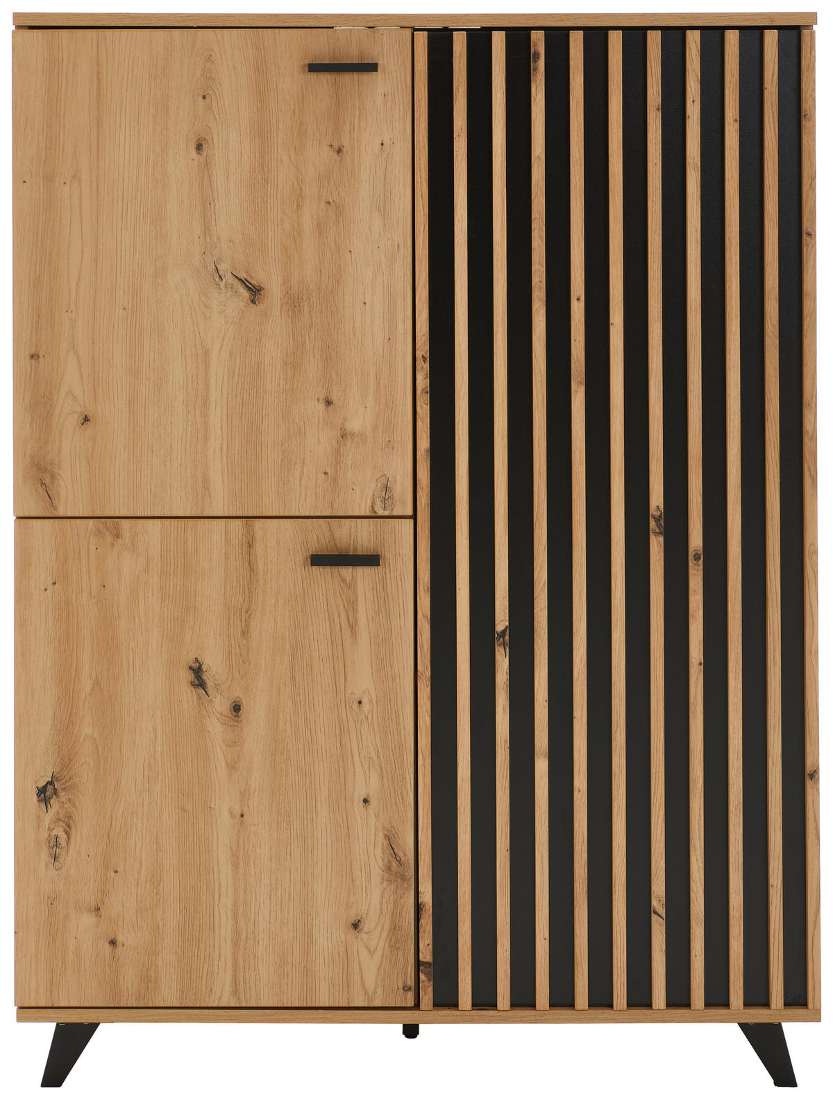 HIGHBOARD Oslo  in 93,5/126/40 cm  - Eichefarben/Schwarz, LIFESTYLE, Holzwerkstoff/Metall (93,5/126/40cm) - MID.YOU