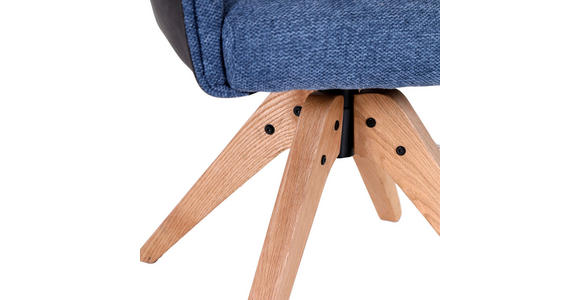 ARMLEHNSTUHL in Flachgewebe - Blau/Eichefarben, Design, Holz/Textil (62/84/56cm) - Landscape
