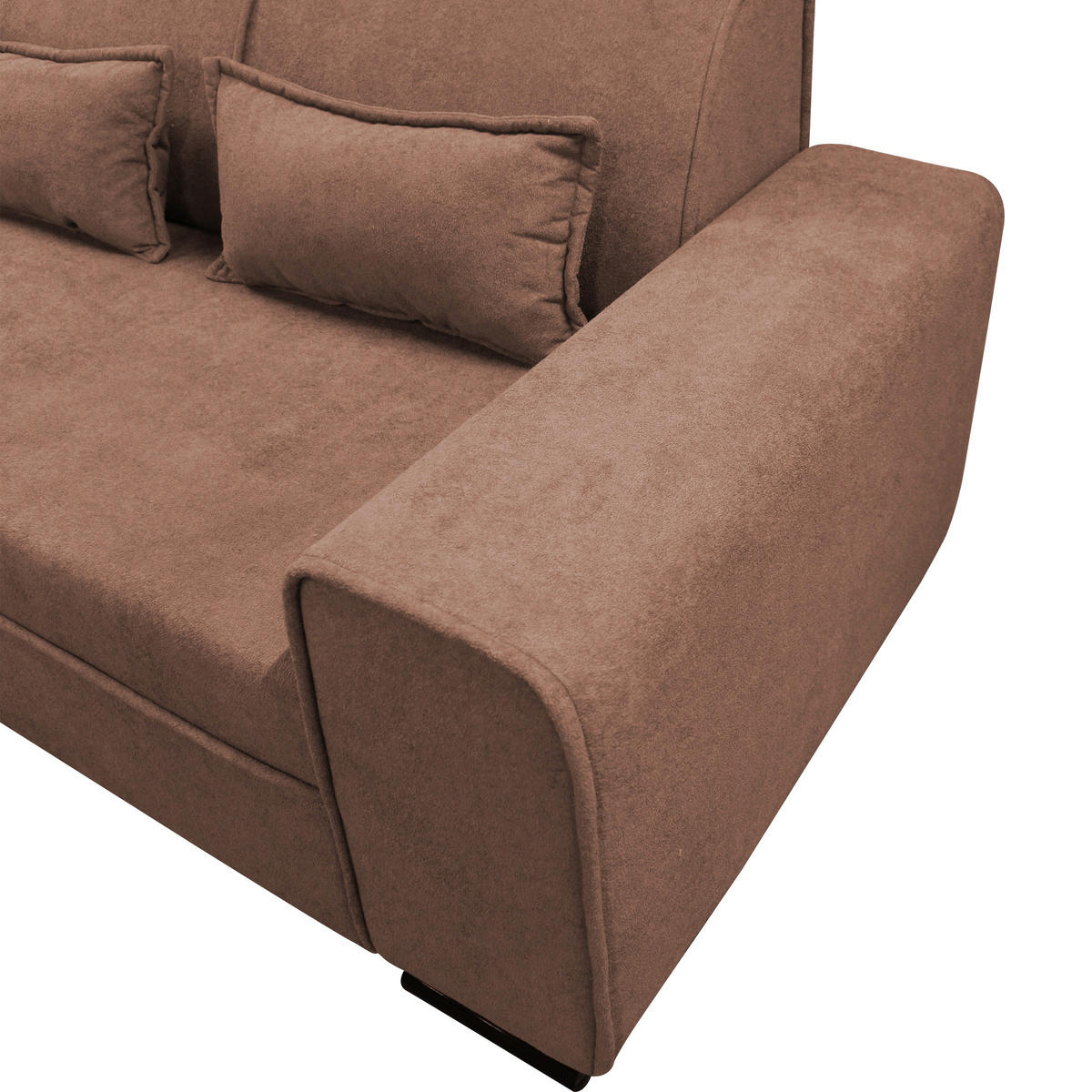 ECKSOFA in Struktur, Bouclé Altrosa  - Altrosa/Schwarz, Design, Kunststoff/Textil (175/270cm) - MID.YOU