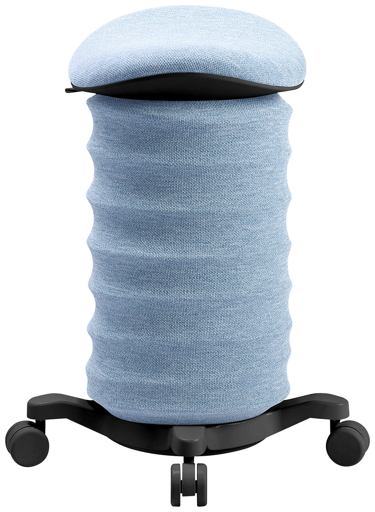 BÜROHOCKER Schwarz, Hellblau  - Schwarz/Hellblau, Design, Kunststoff/Textil (37,5/58-70/36cm) - Topstar