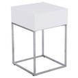 NACHTKÄSTCHEN 40/62/40 cm  in Silberfarben, Weiß  - Silberfarben/Weiß, Basics, Holzwerkstoff/Metall (40/62/40cm) - Xora