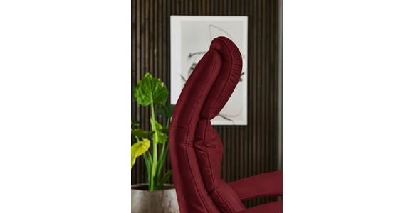 RELAXSESSEL in Leder Rot  - Edelstahlfarben/Rot, Design, Leder/Metall (76/119/86cm) - Dieter Knoll