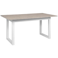 ESSTISCH Weiß, Sandfarben rechteckig  ausziehbar  - Sandfarben/Weiß, MODERN, Holzwerkstoff (160-200/90/75cm) - MID.YOU