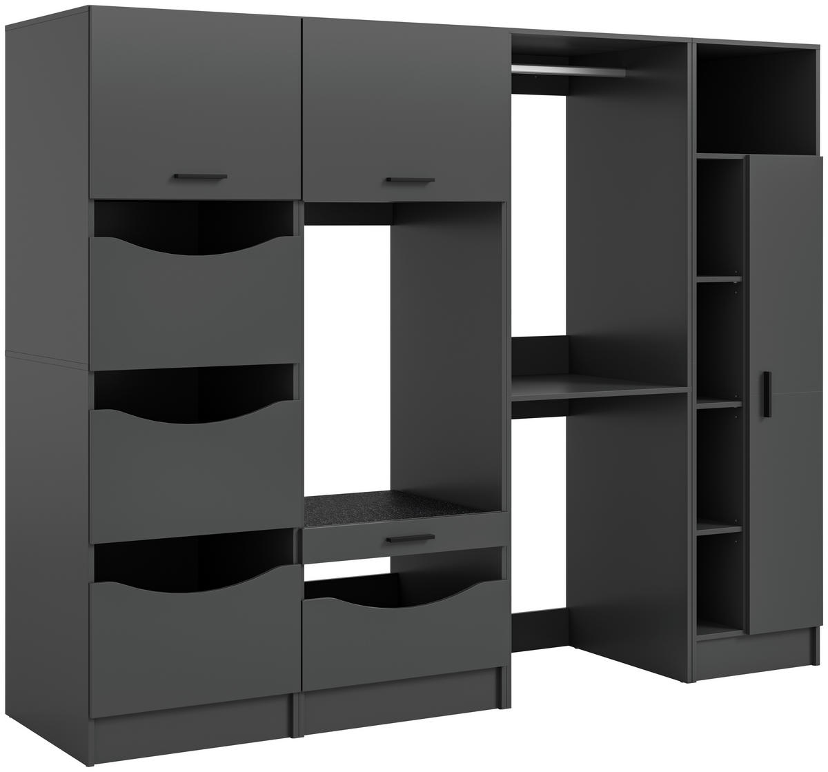 HAUSWIRTSCHAFTSRAUM 242/195/68 cm  in Anthrazit  - Anthrazit, Basics, Holzwerkstoff (242/195/68cm) - MID.YOU