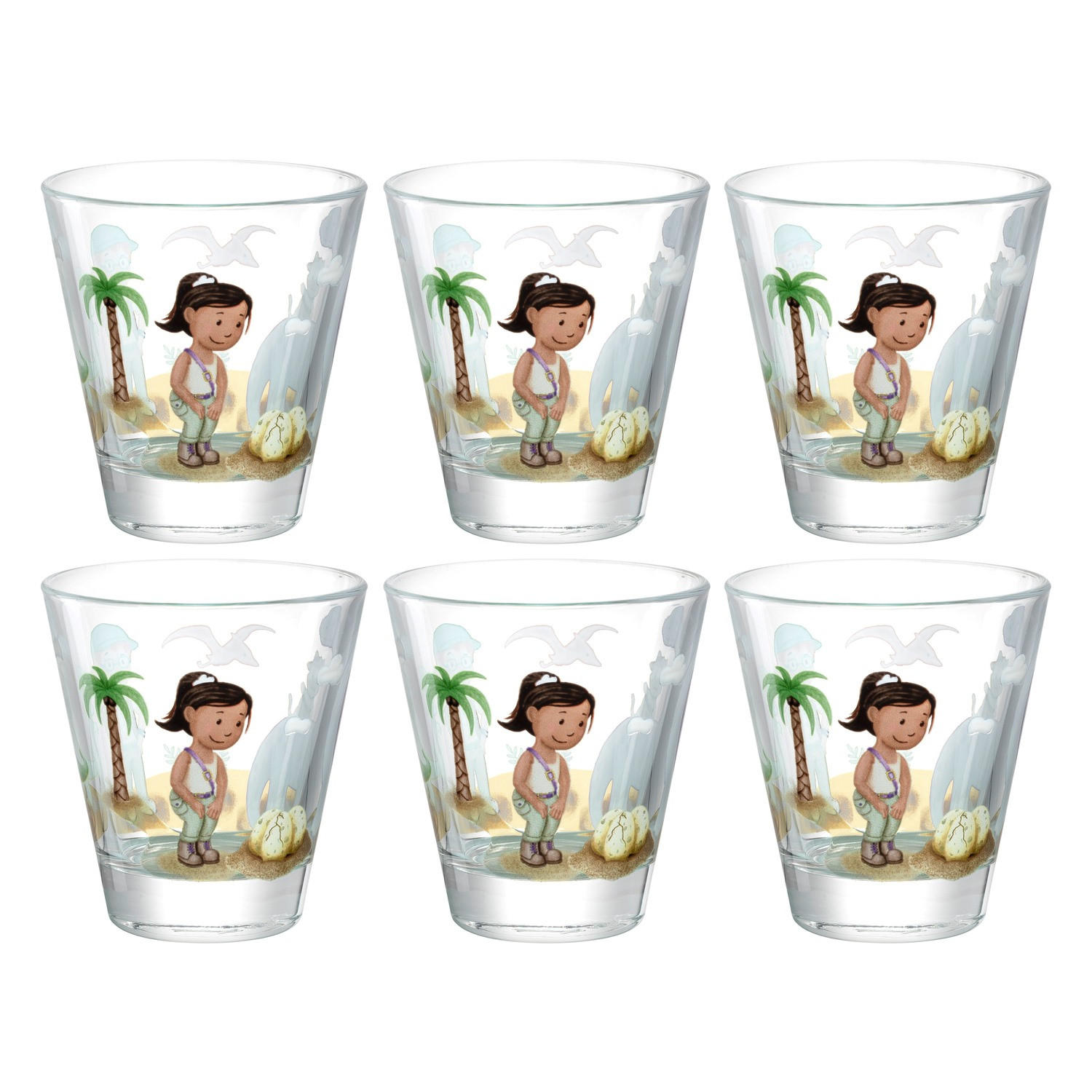 KINDER-GLÄSERSET Bambini Aventura 6-teilig  - Trend, Glas (8,5/9/8,5cm) - Leonardo