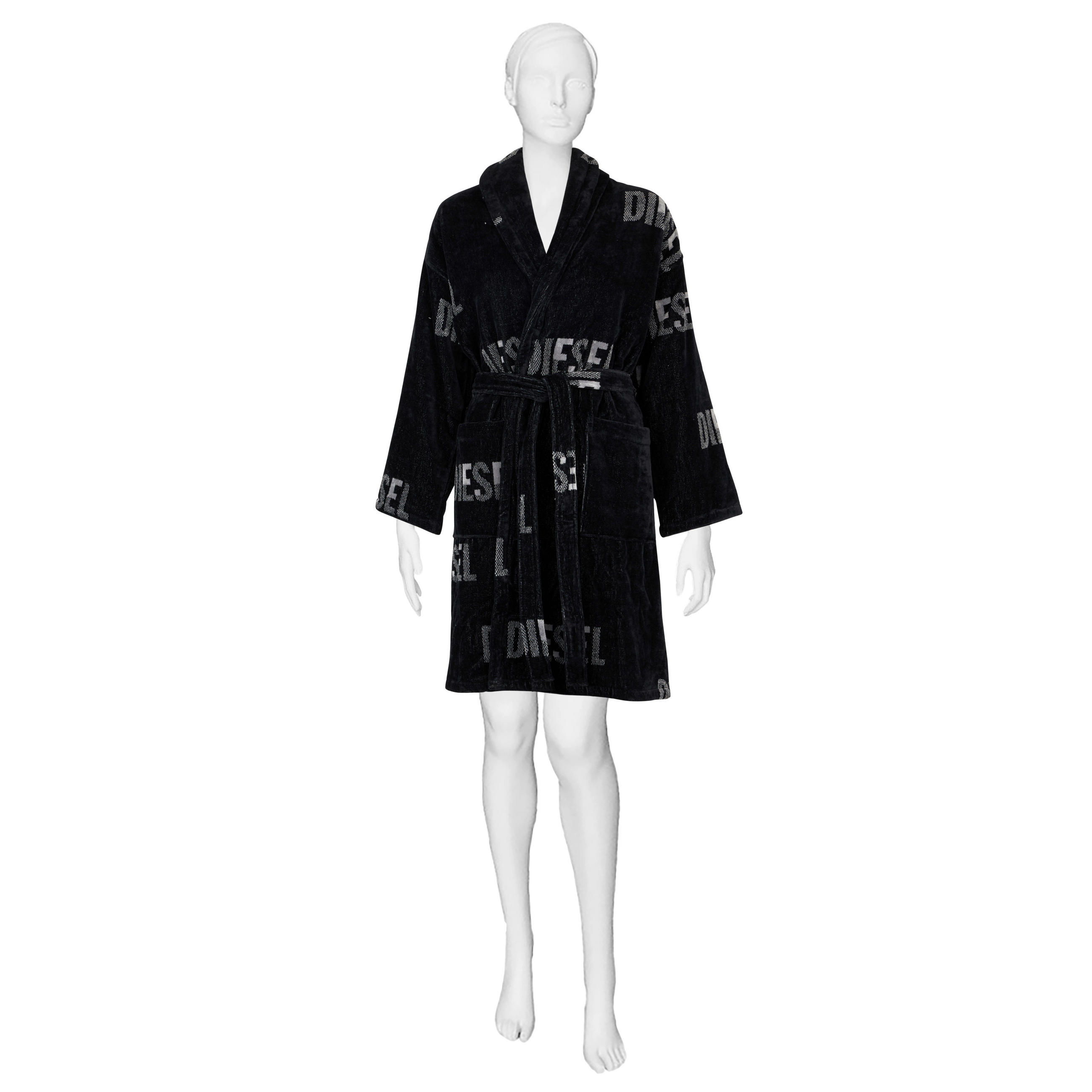 Diesel Bademantel Smile Schwarz