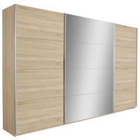 SCHWEBETÜRENSCHRANK 315/229/62 cm 3-türig Sonoma Eiche  - Silberfarben/Sonoma Eiche, Design, Glas/Holzwerkstoff (315/229/62cm) - Carryhome