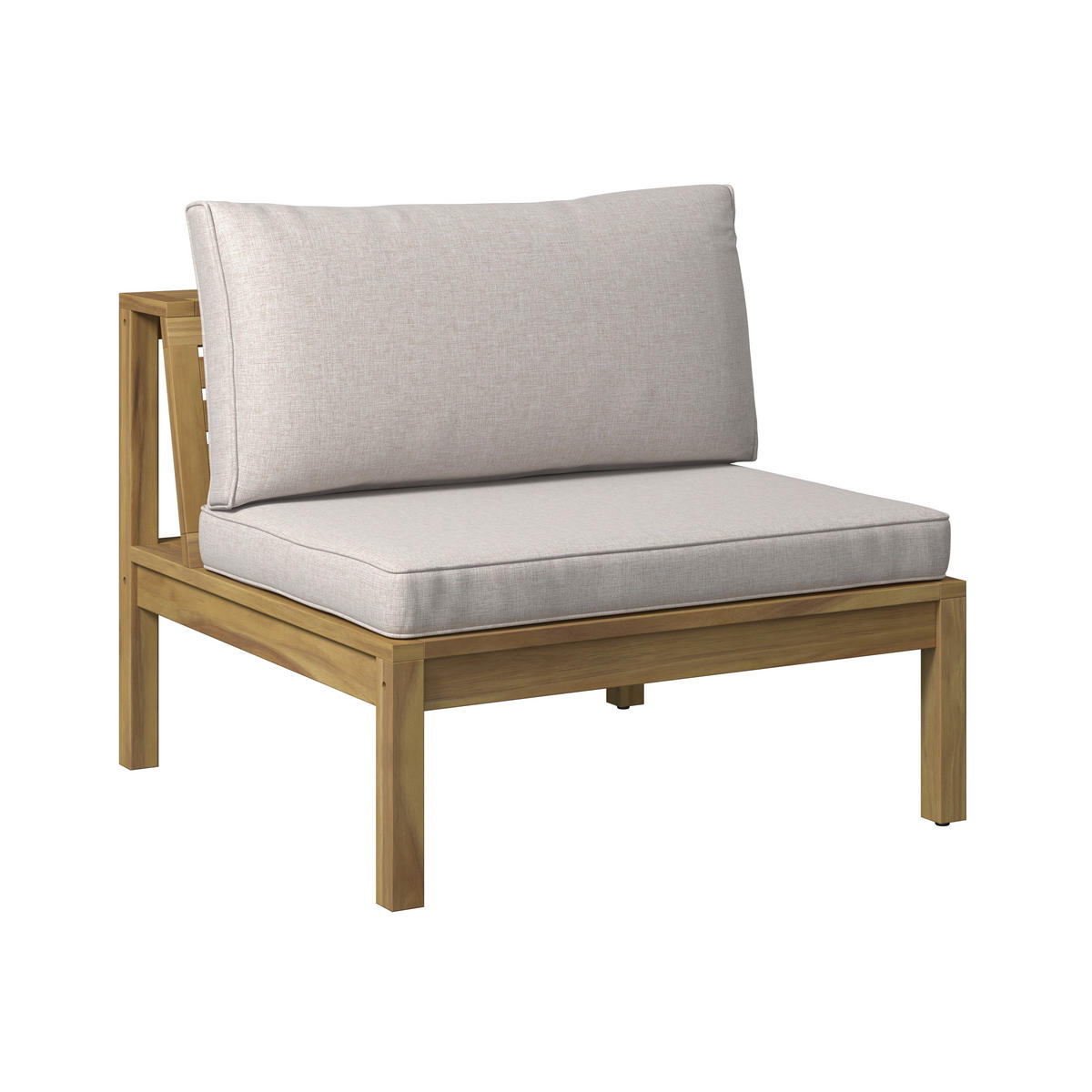 LOUNGEGARNITUR  240/160 cm  Akazie teilmassiv  - Akaziefarben/Grau, MODERN, Holz/Kunststoff (240/160cm) - Beldano