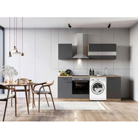 MODULKÖK 220 cm   i grå  - stålfärgad/grå, Basics, metall/trämaterial (220cm) - Respekta