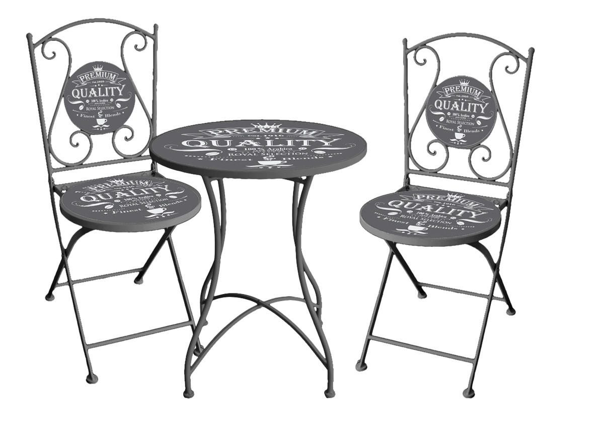 BALKONSET  - Dunkelgrau, Basics, Metall (60/70cm)