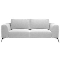 3-SITZER-SOFA beflockt Hellgrau  - Hellgrau/Schwarz, Design, Holz/Textil (246/87/88cm) - MID.YOU