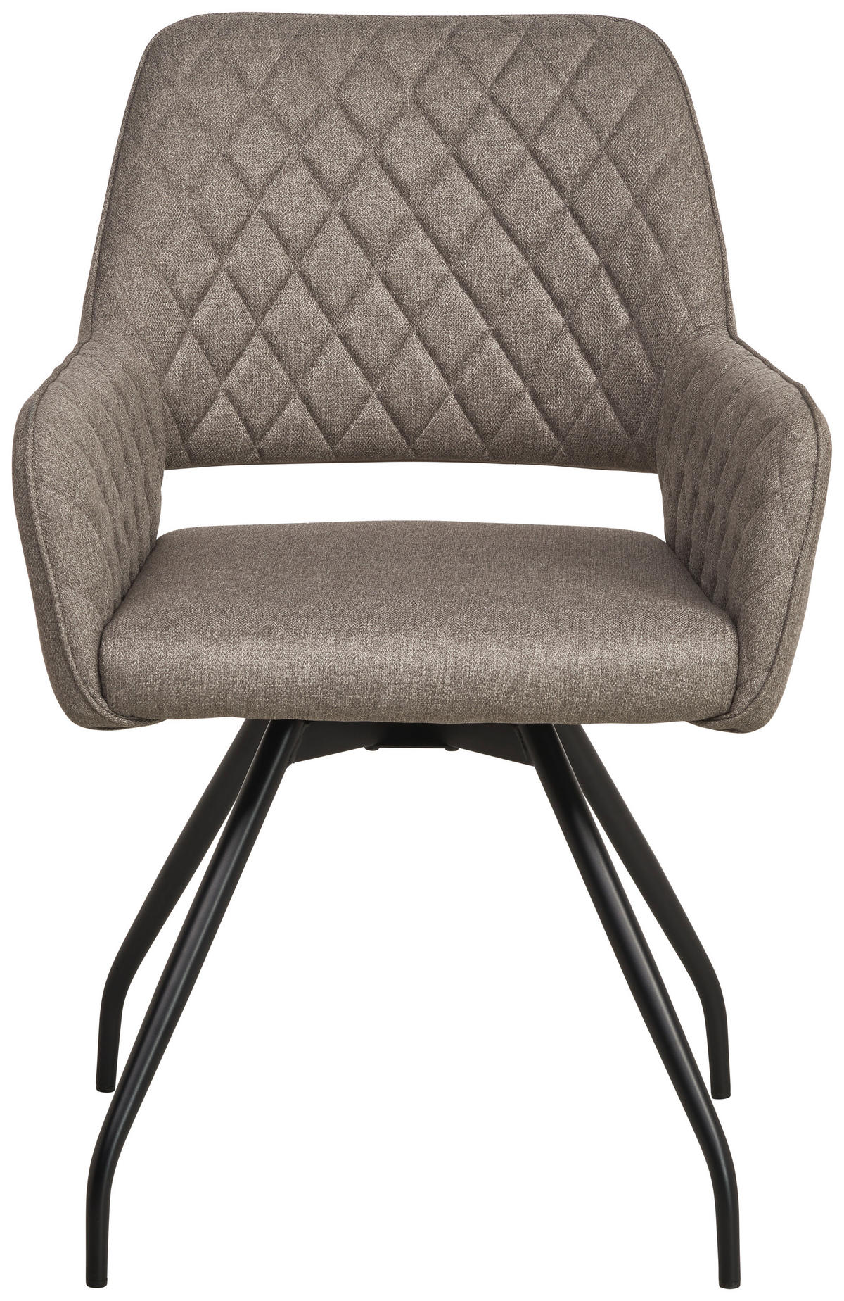 ARMLEHNSTUHL  in Eisen Leinenoptik  - Hellbraun/Schwarz, KONVENTIONELL, Holz/Textil (57/85.5/60cm) - MID.YOU